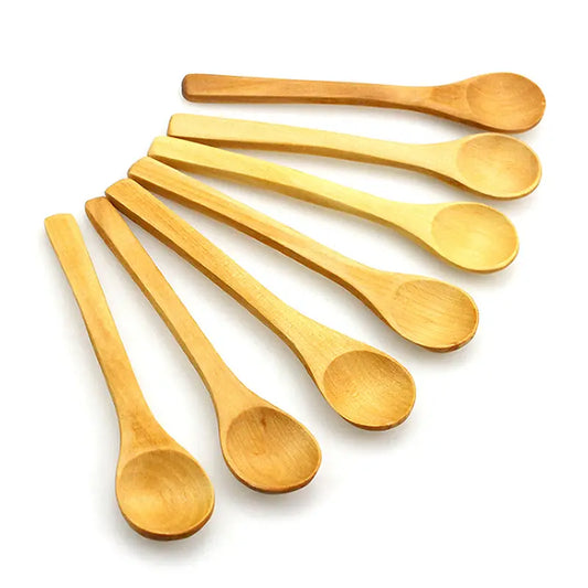 6PCS Set Bamboo Utensil Kitchen Wooden Cooking Tools Spoon Spatula Mixing Spoon