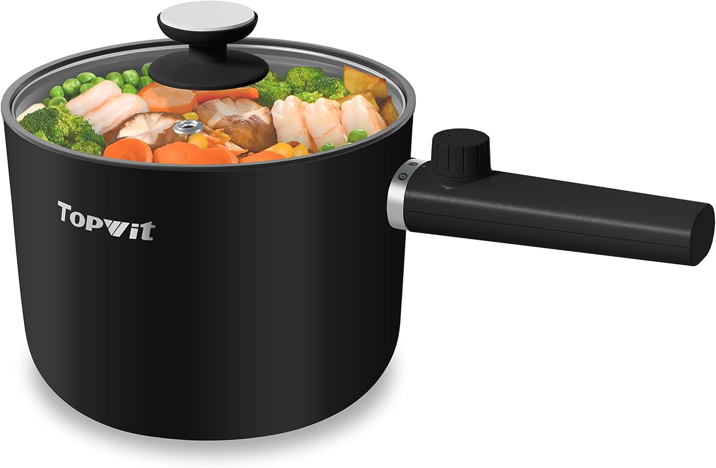 Electric Hot Pot, 1.5L Ramen Cooker, Portable Non-Stick Frying Pan/Pot