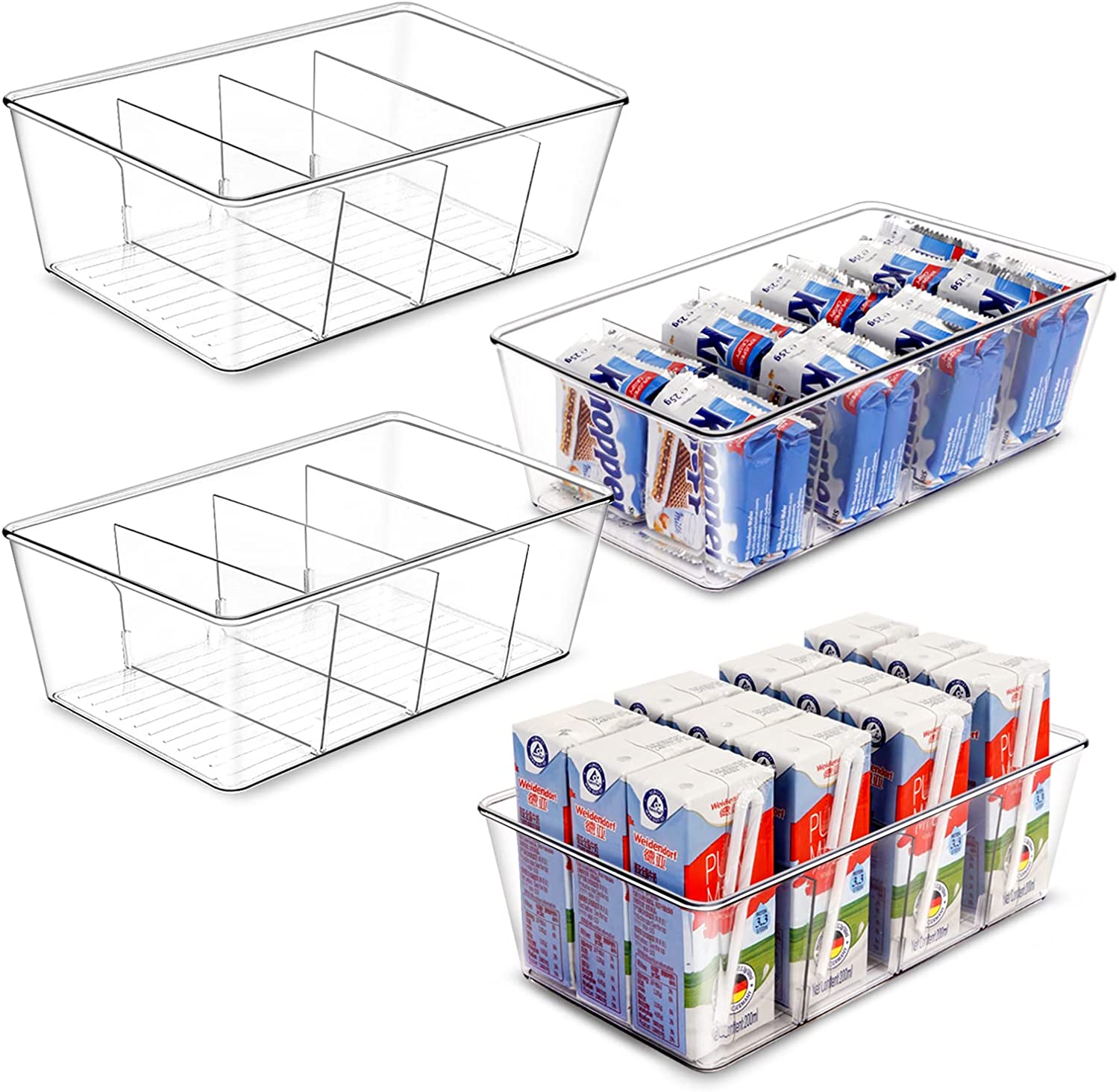Clear Plastic Food Storage Organizer Bins